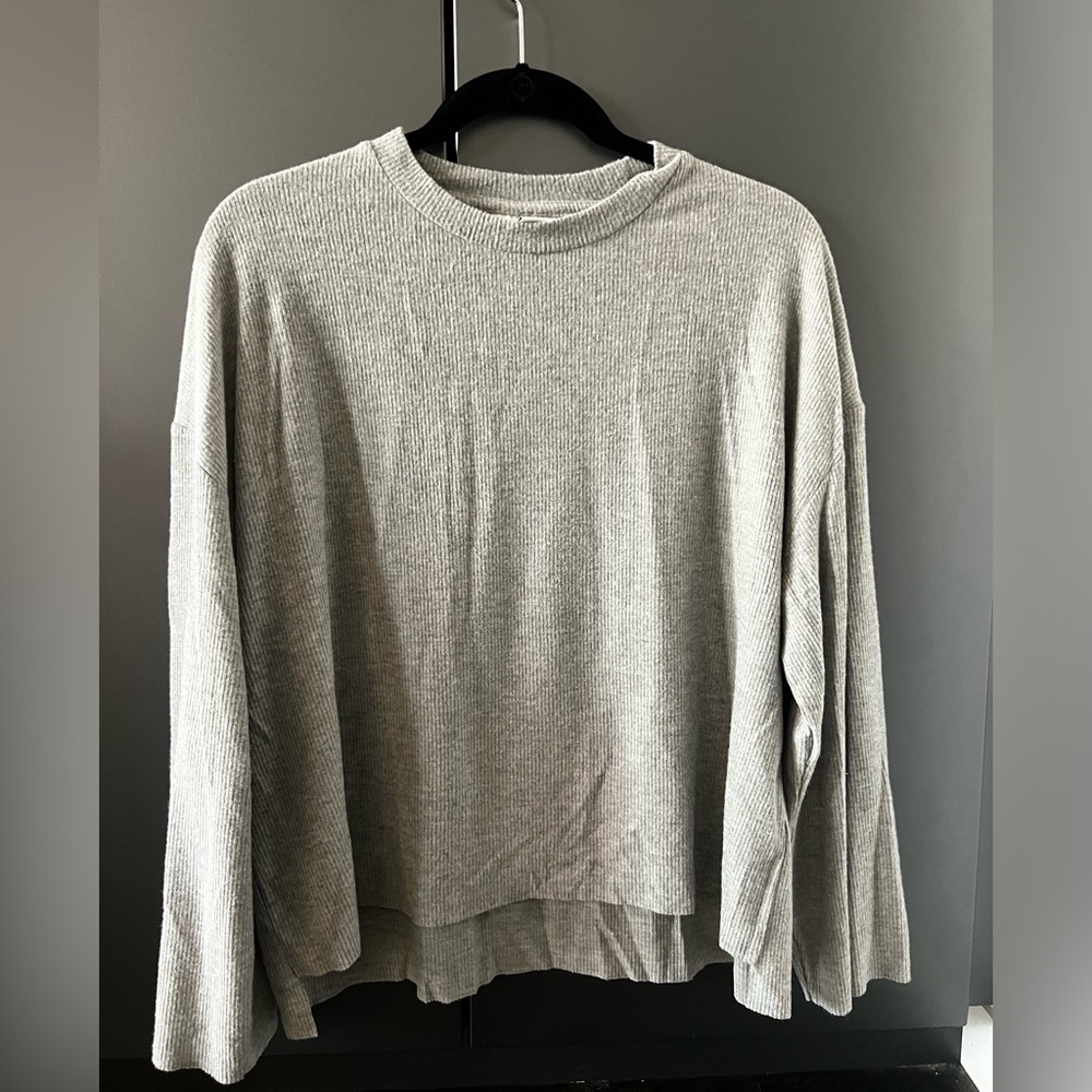 Topshop ribbed long sleeve shirt